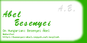 abel besenyei business card